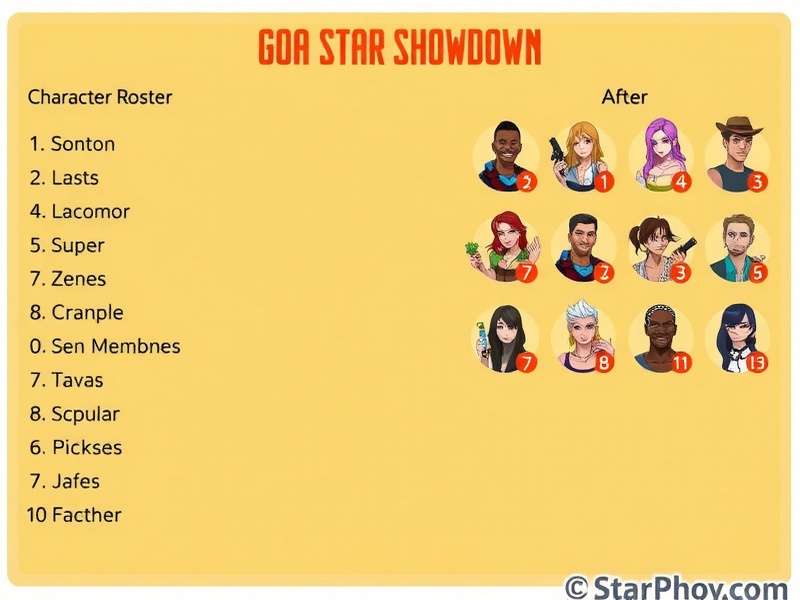 Diverse Character Selection Goa Star Showdown Character Roster